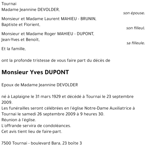 Yves DUPONT