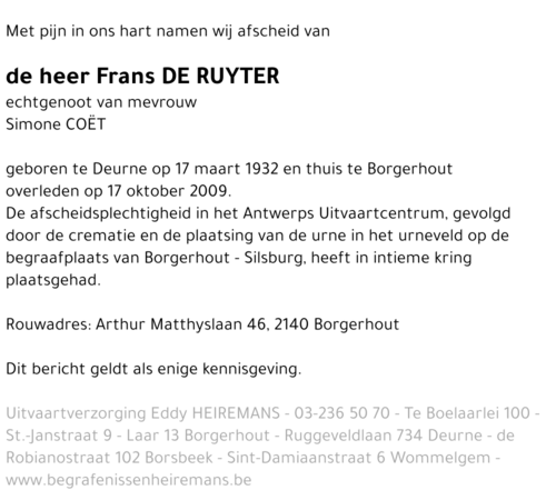 Frans De Ruyter