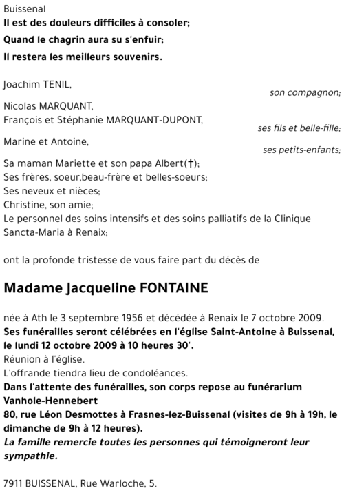 Jacqueline FONTAINE