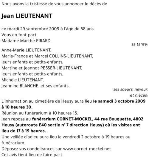 Jean LIEUTENANT