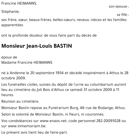 Jean-Louis BASTIN