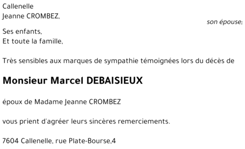 Marcel DEBAISIEUX