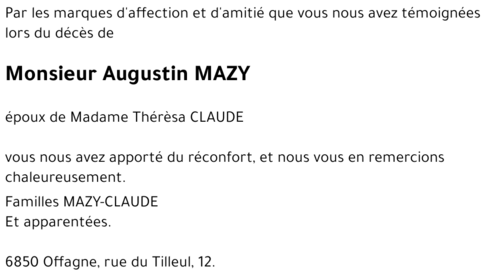 Augustin MAZY
