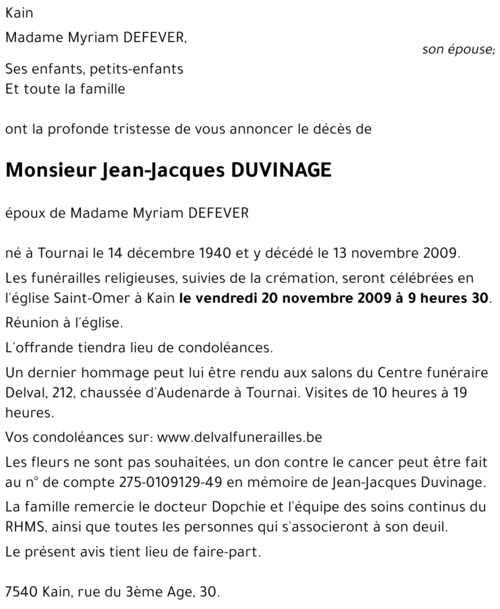 Jean-Jacques DUVINAGE