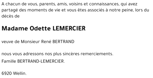 Odette LEMERCIER
