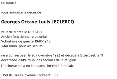 Georges Octave Louis LECLERCQ