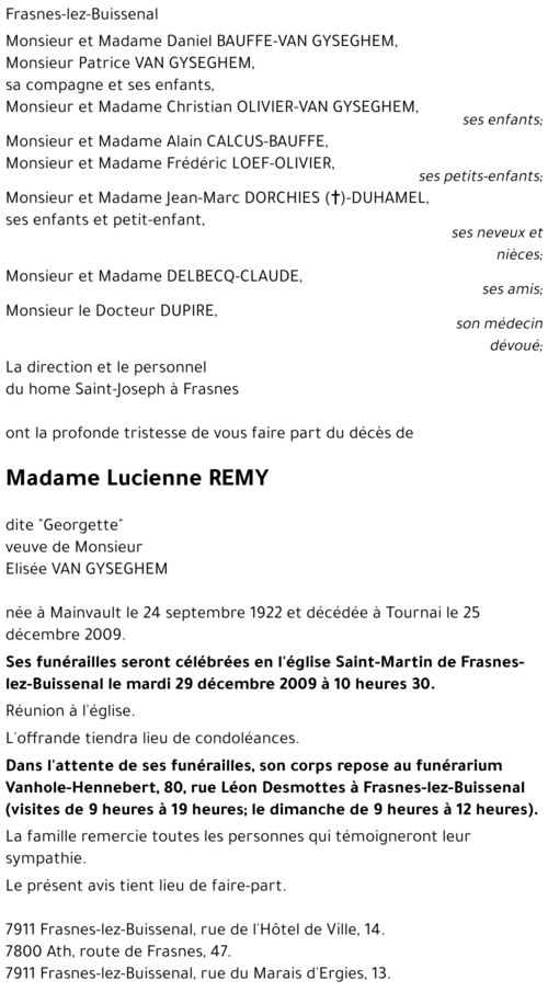 Lucienne (dite Georgette) REMY