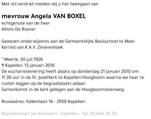 Angela Van Boxel