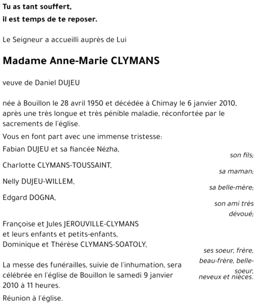 Anne-Marie CLYMANS
