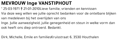 Inge VANSTIPHOUT