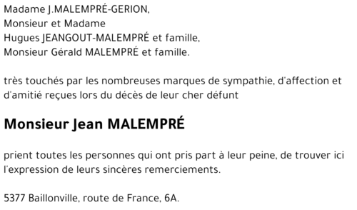 Jean MALEMPRÉ