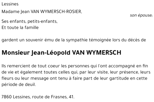 Jean VAN WYMERSCH