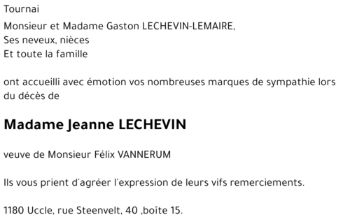 Jeanne LECHEVIN
