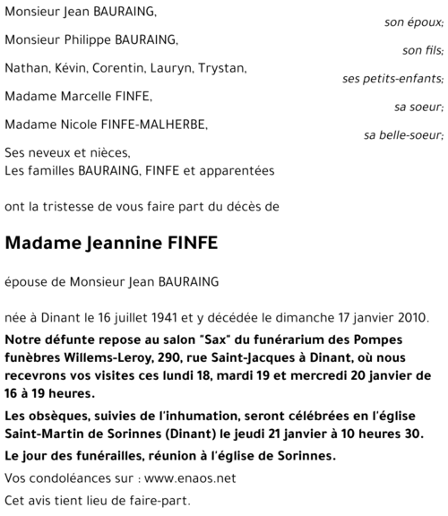 Jeannine FINFE