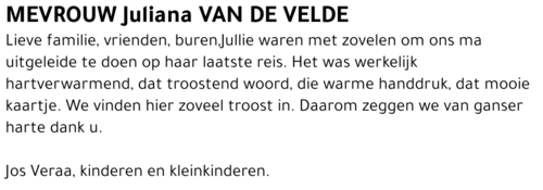 Juliana Van de Velde