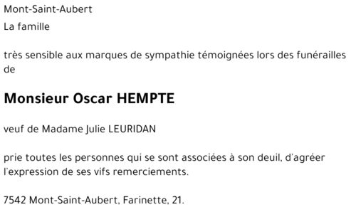 Oscar HEMPTE
