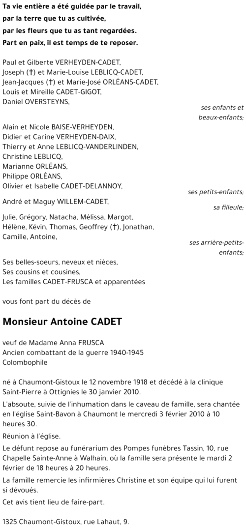 Antoine CADET