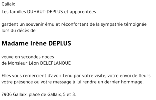 Irène DEPLUS