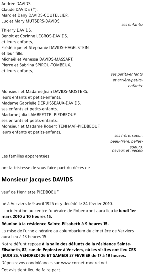 Jacques DAVIDS