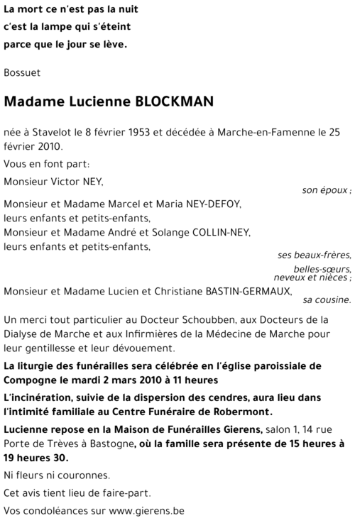 Lucienne BLOCKMAN