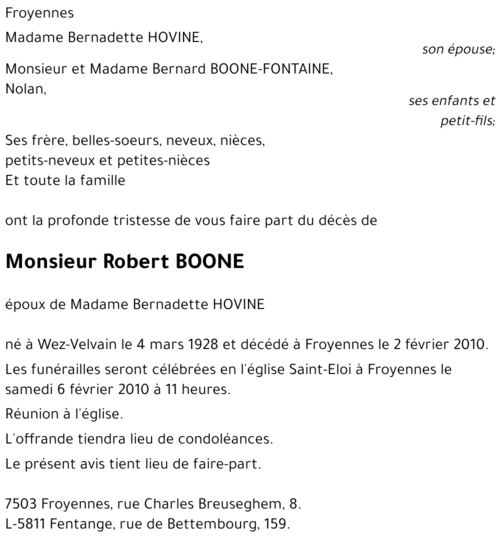 Robert BOONE