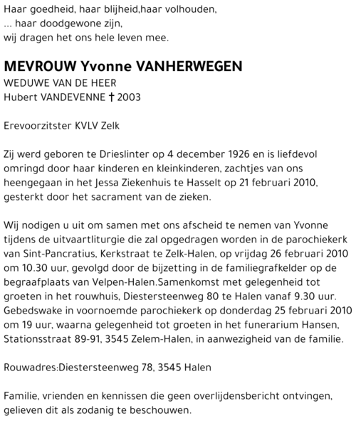 Yvonne Vanherwegen