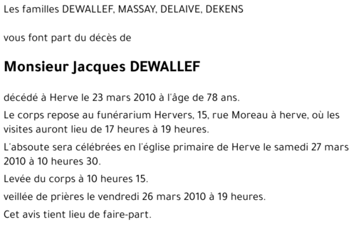 Jacques DEWALLEF