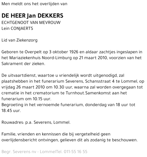 Jan Dekkers