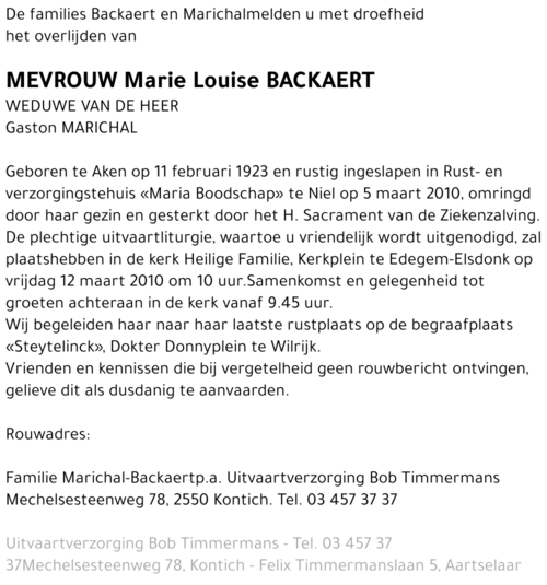 Marie Louise Backaert