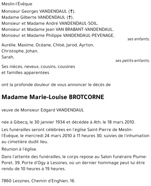 Marie-Louise BROTCORNE
