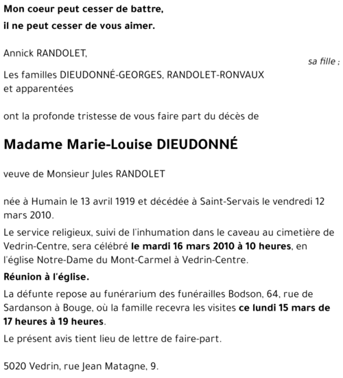 Marie-Louise DIEUDONNÉ