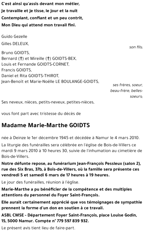 Marie-Marthe GOIDTS