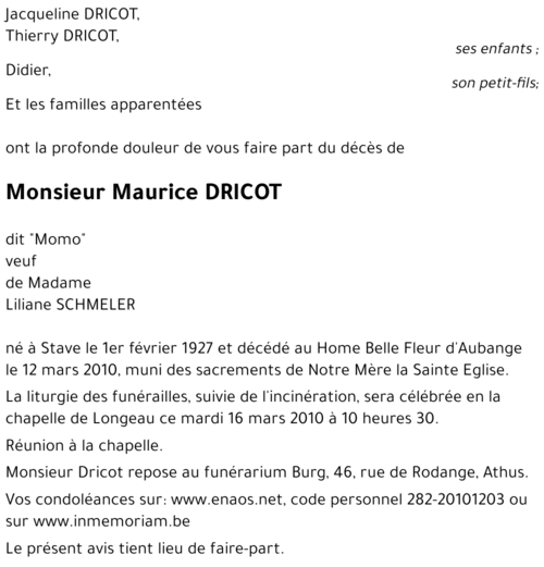 Maurice Dricot