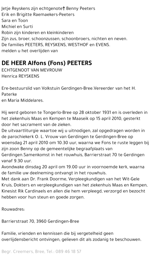 Alfons Peeters