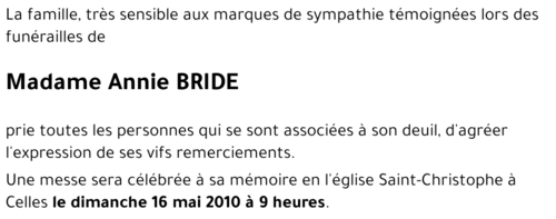 Annie BRIDE