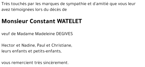Constant WATELET