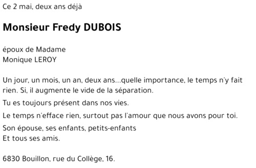 Fredy DUBOIS
