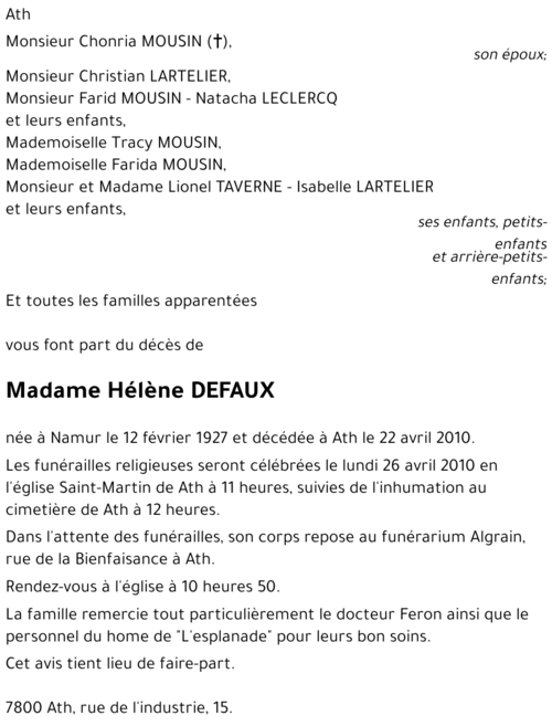 Hélène DEFAUX