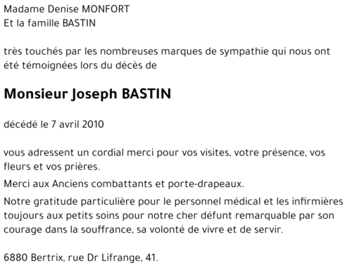 Joseph BASTIN