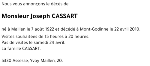 Joseph CASSART