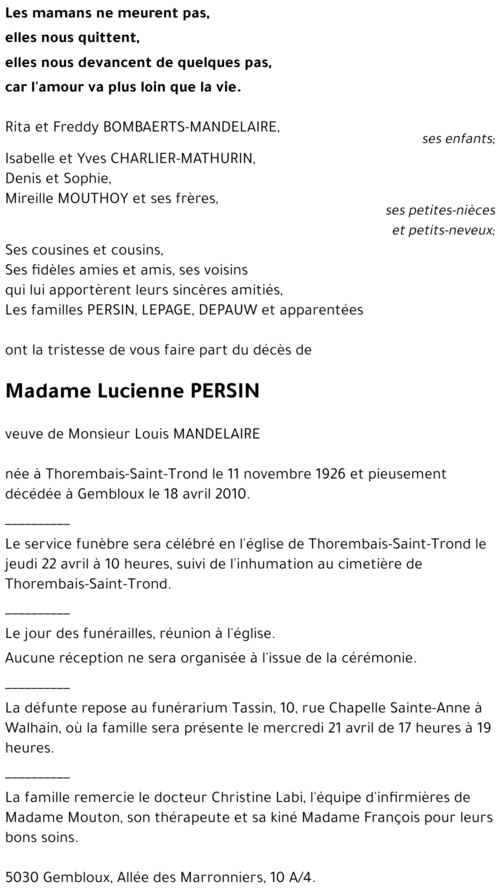 Lucienne PERSIN