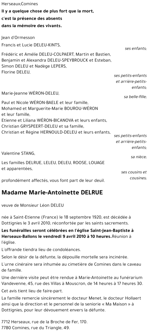 Marie-Antoinette DELRUE