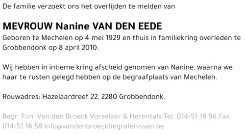 Nanine Van den Eede