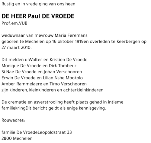 Paul De Vroede