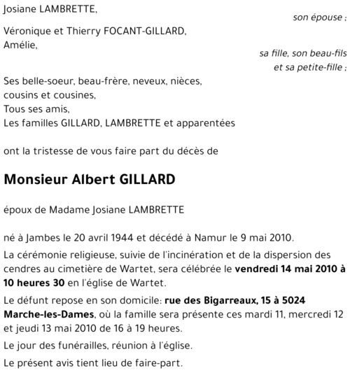Albert GILLARD