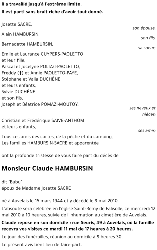 Claude HAMBURSIN