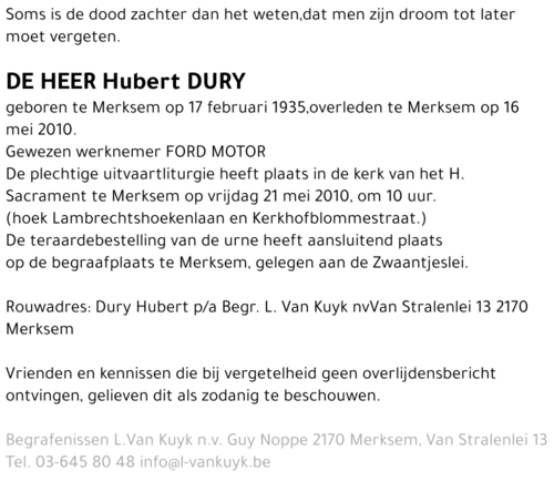 Hubert DURY