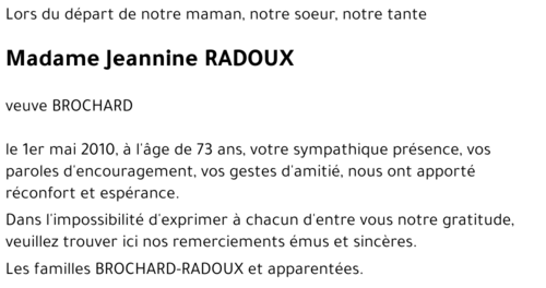 Jeannine RADOUX