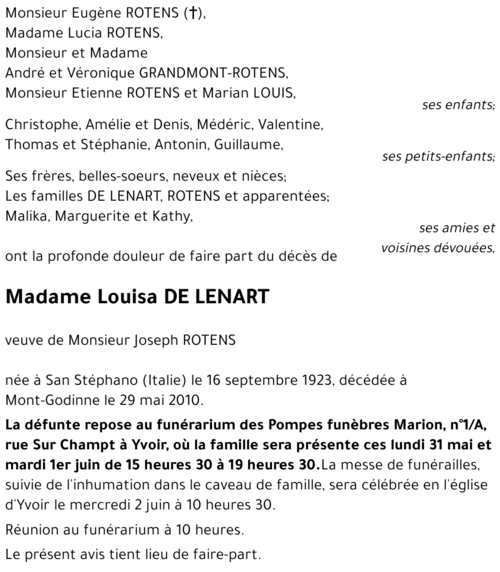 Louisa DE LENART