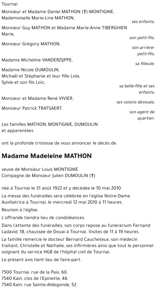 Madeleine MATHON